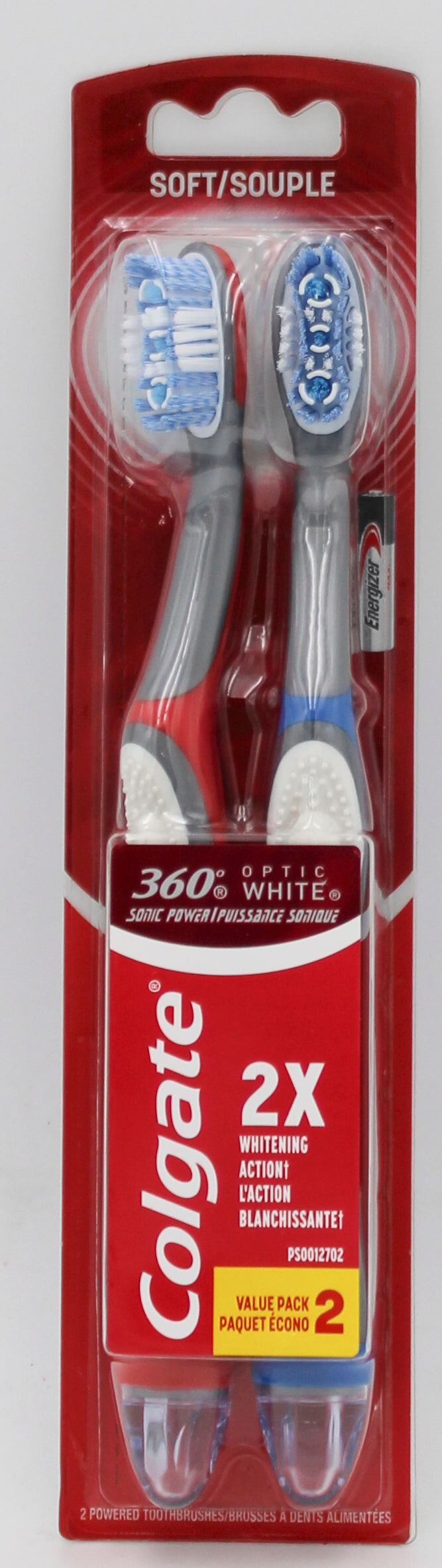 COLGATE 360 SONIC POWER OPTIC WHITE TOOTHBRUSH 2ct NI