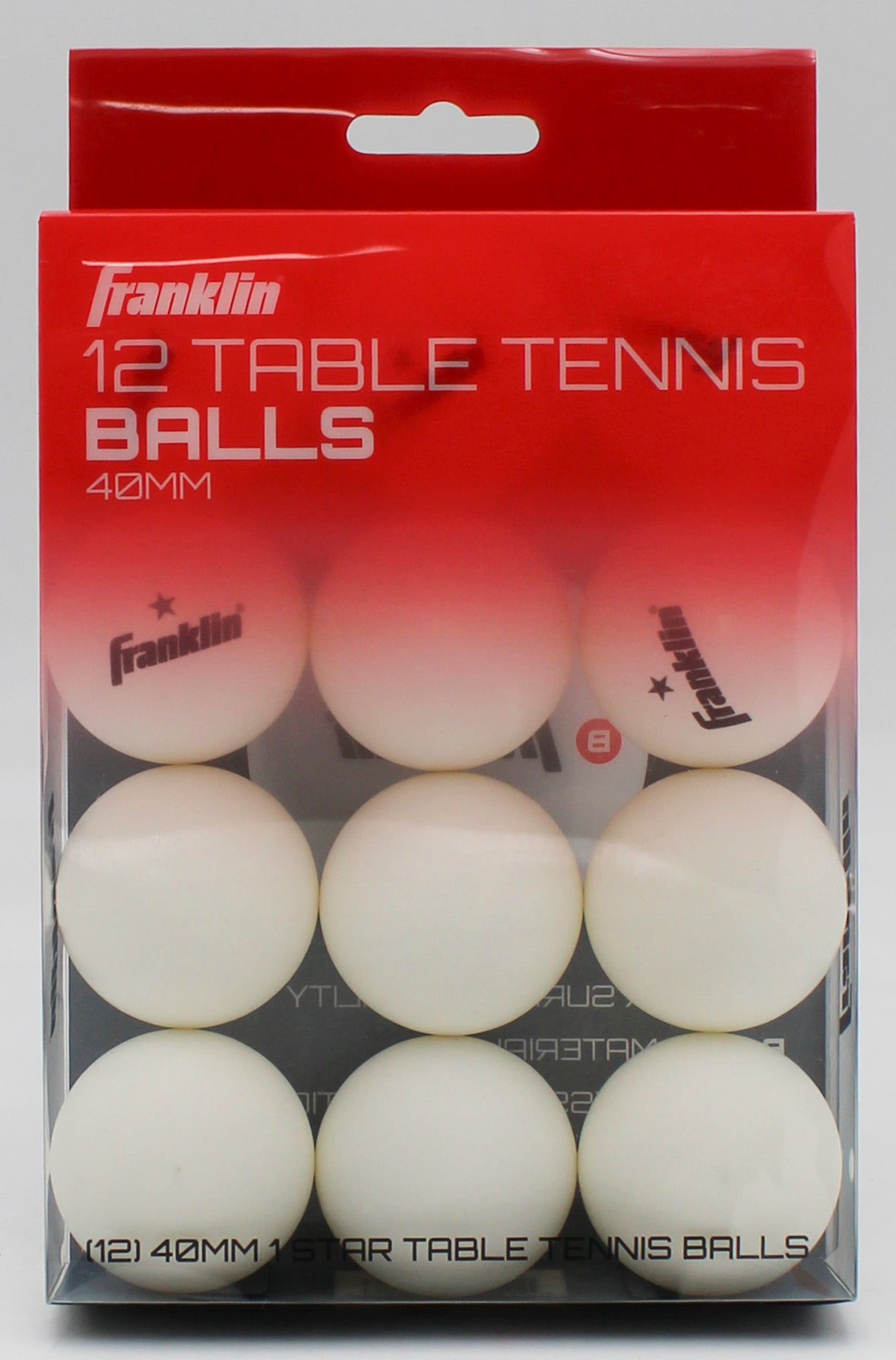 FRANKLIN 40MM TABLE TENNIS BALLS 12CT