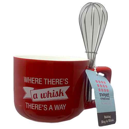BAKING MUG W/WHISK-SWT CREATION/RED