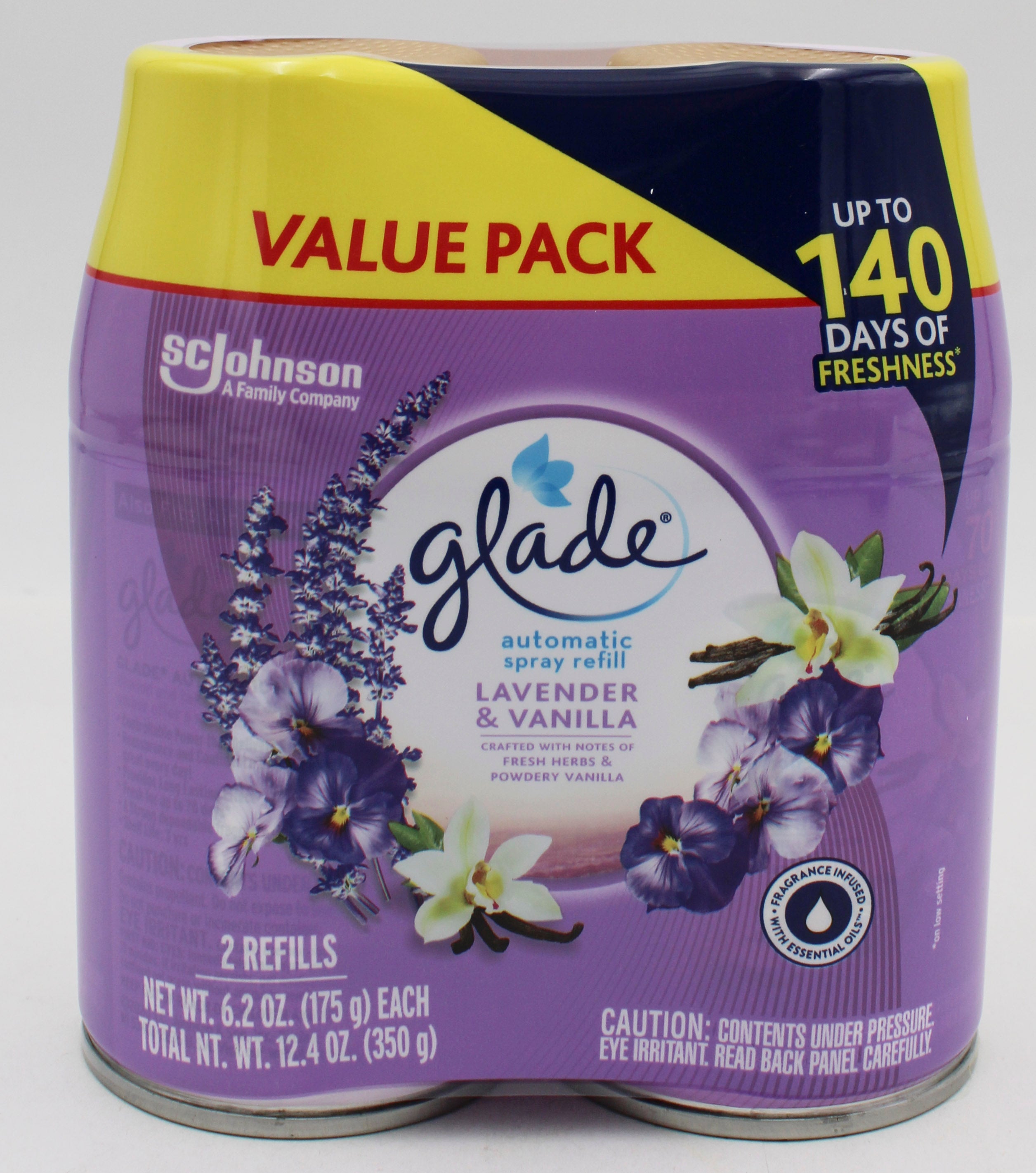 GLADE AUTOMATIC SPRAY LAVENDER & VANILLA 2 REFILLS 6.2oz US