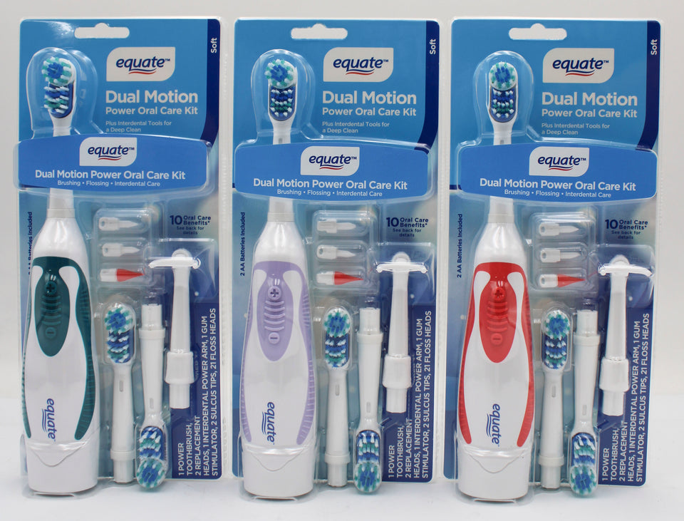 EQUATE POWER TOOTHBRUSH ORAL CARE KIT 6 PIECE NI , 451528431 – The ...