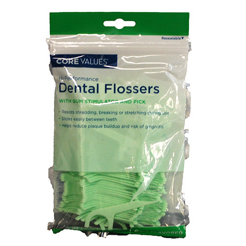 CORE VALUES DENTAL FLOSSERS 150CT-MINT