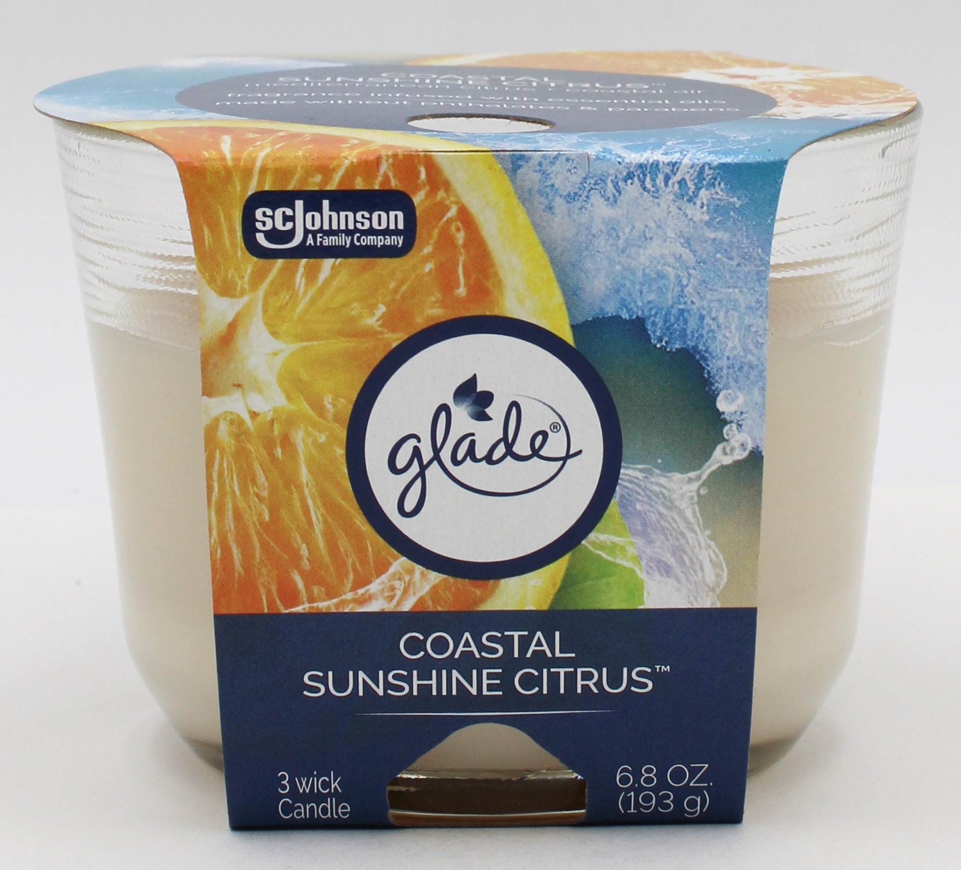 GLADE 3-WICK CANDLE COASTAL SUNSHINE CITRUS 6.8oz US