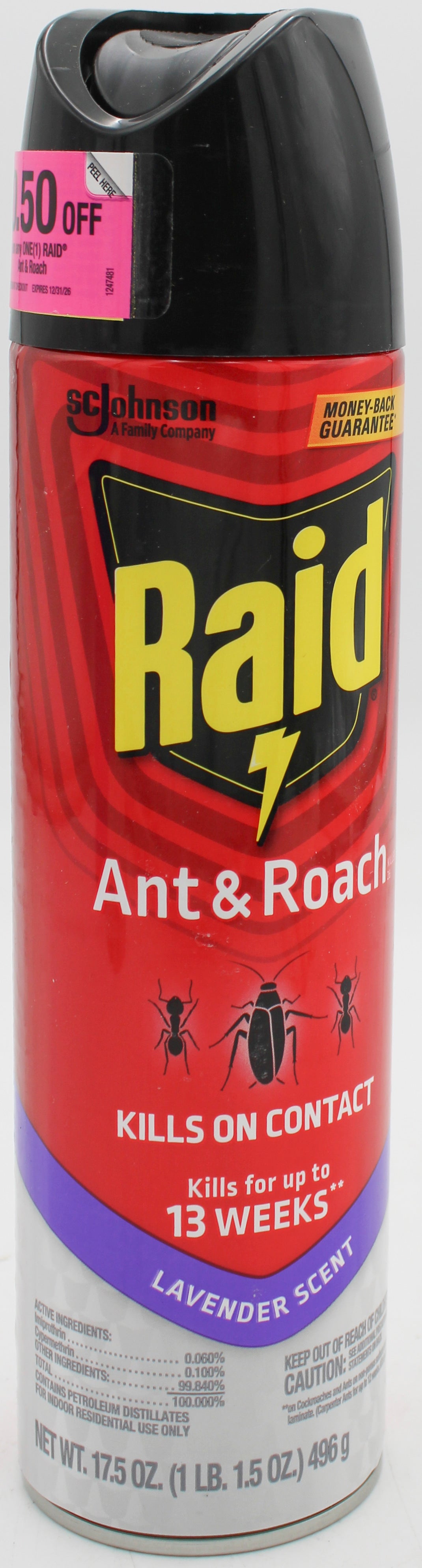 SP RAID ANT/ROACH KLLR 17.5oz-LAVENDER SCENT WITH COUPON