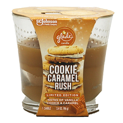 GLADE CANDLE 3.4oz-COOKIE CARAMEL RUSH