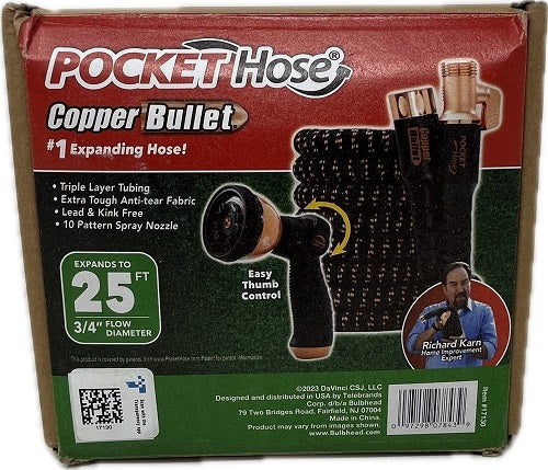 SP POCKET HOSE COPPER BULLET 25FT NI