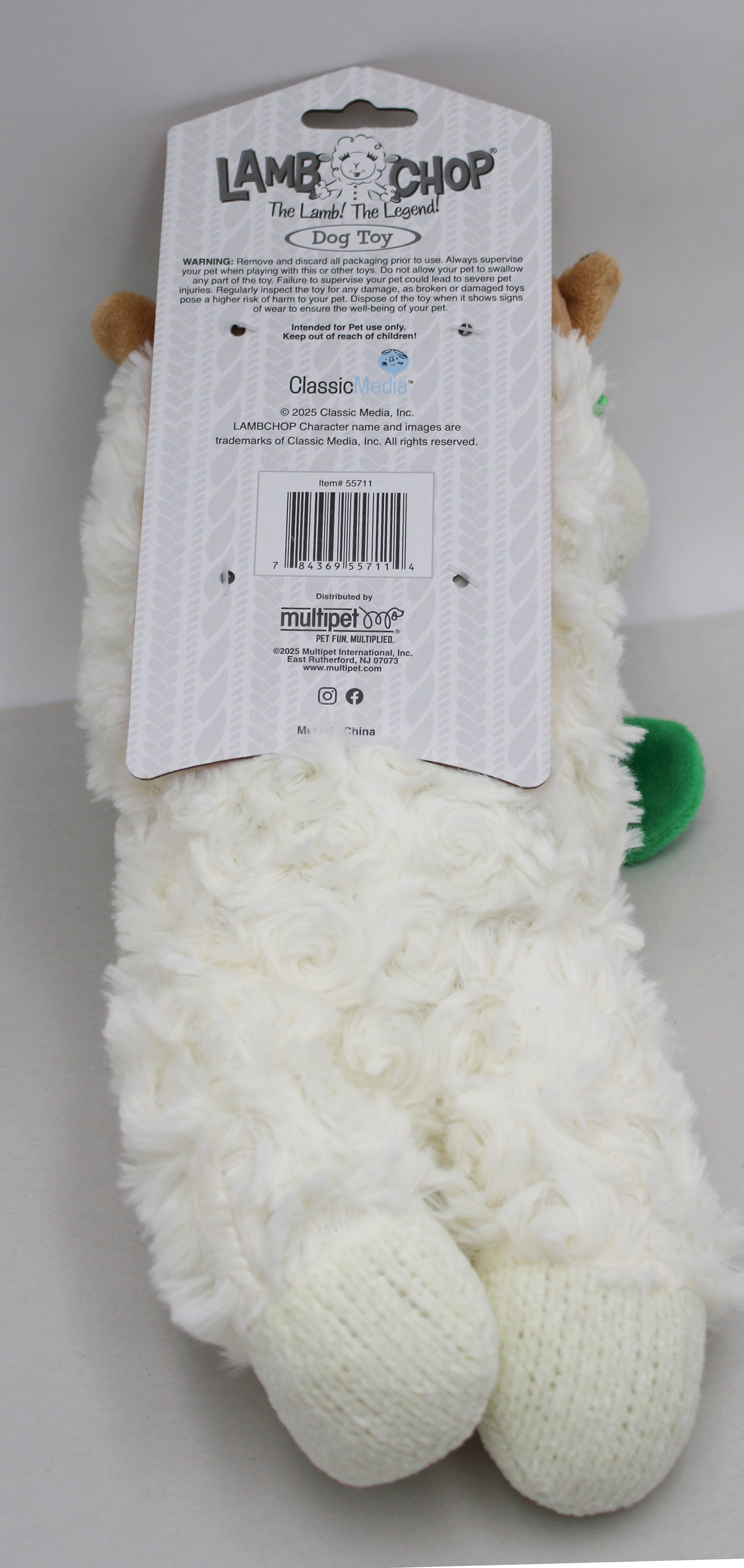 MULTIPET LAMBCHOP REINDEER W/SLIPPERS DOG TOY 10.5"