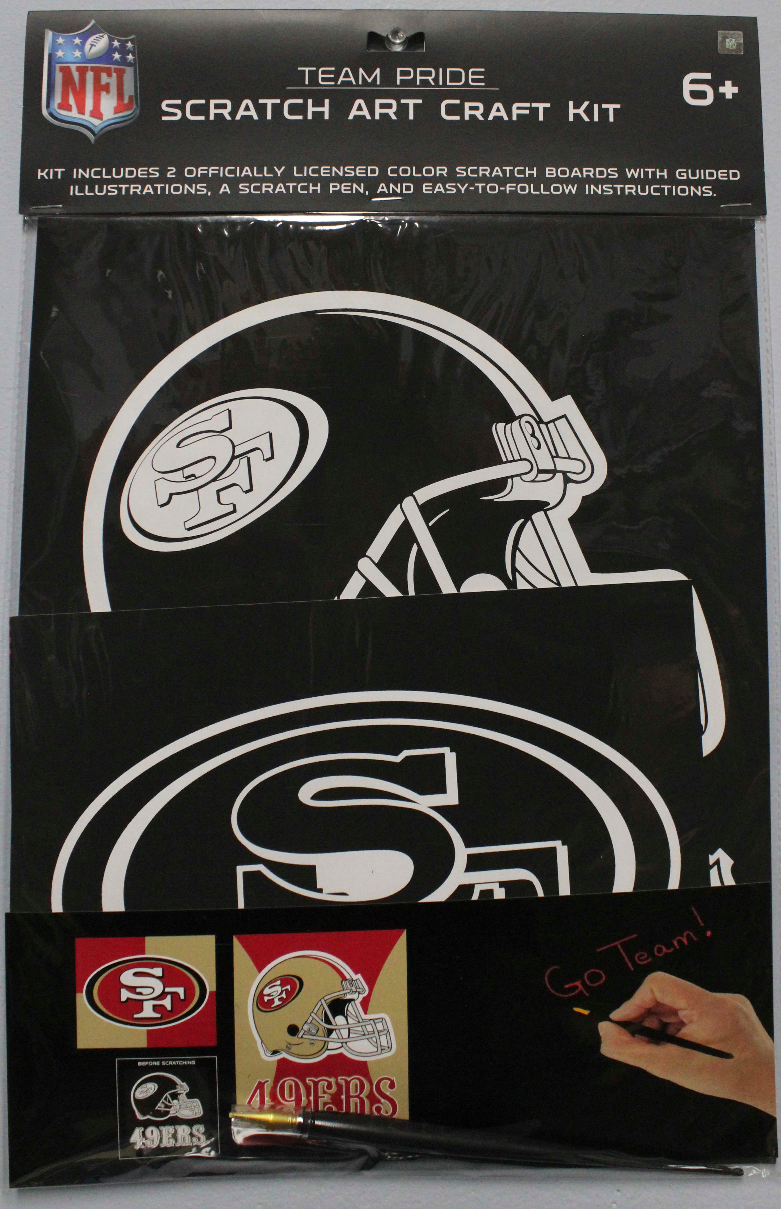 OFFICIALLY LICENSED SAN FRANCISCO 49ERS SCRATCH ART CRAFT KIT