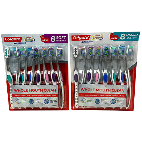COLG T/BRUSH 8PK MED/SOFT DSPLY-NI
