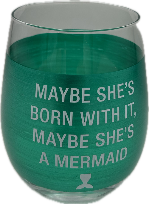 BORN WITH IT WINE GLASS 16oz