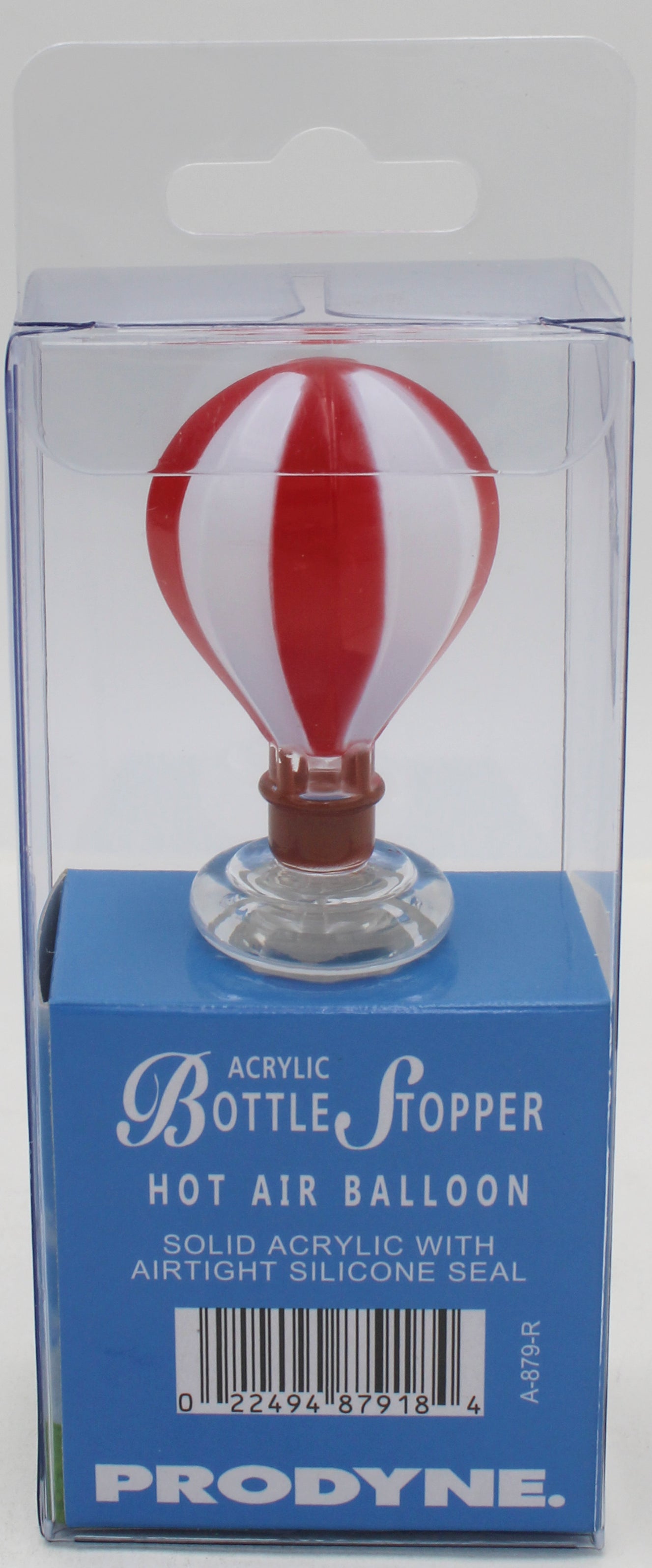 WINE BOTTLE STOPPER - HOT AIR BALLOON RED/WHITE