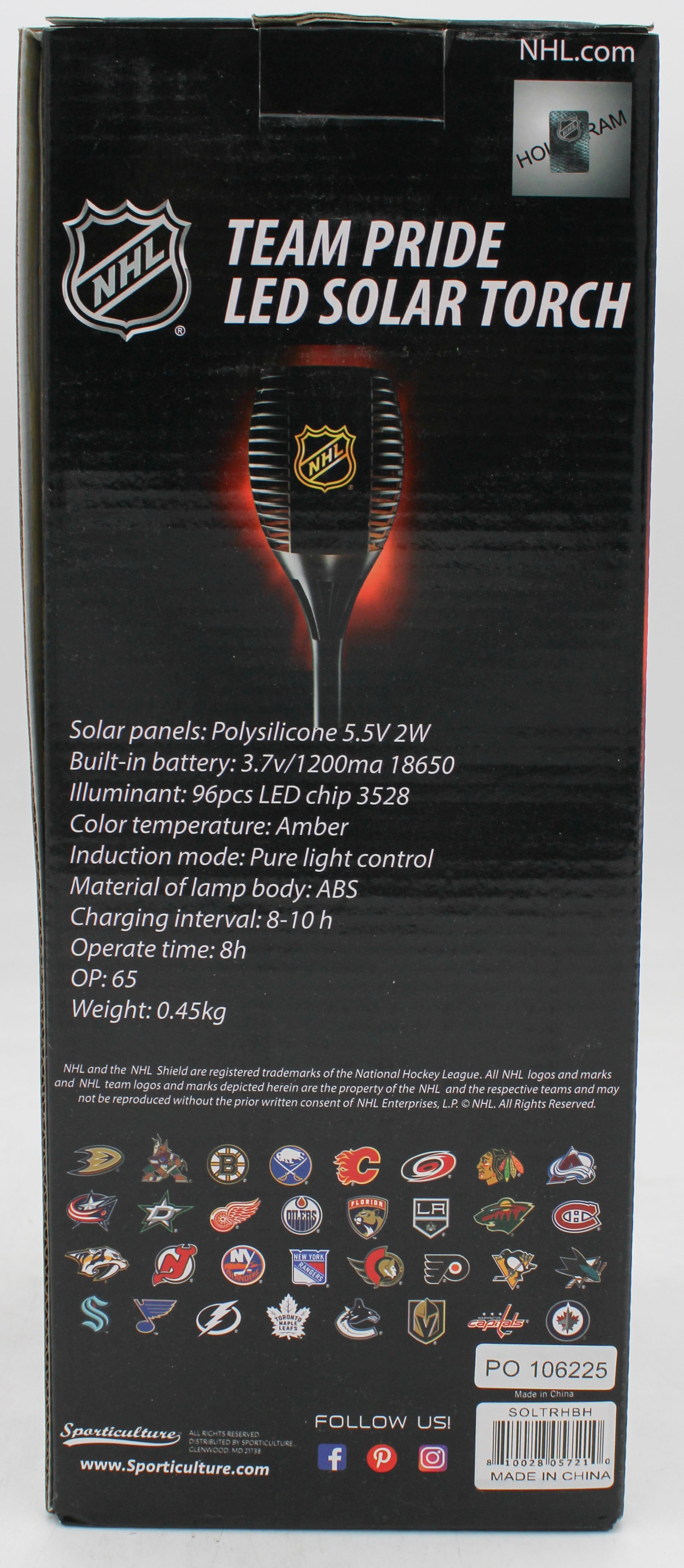 NHL CHICAGO BLACKHAWKS LED SOLAR TORCH 36"
