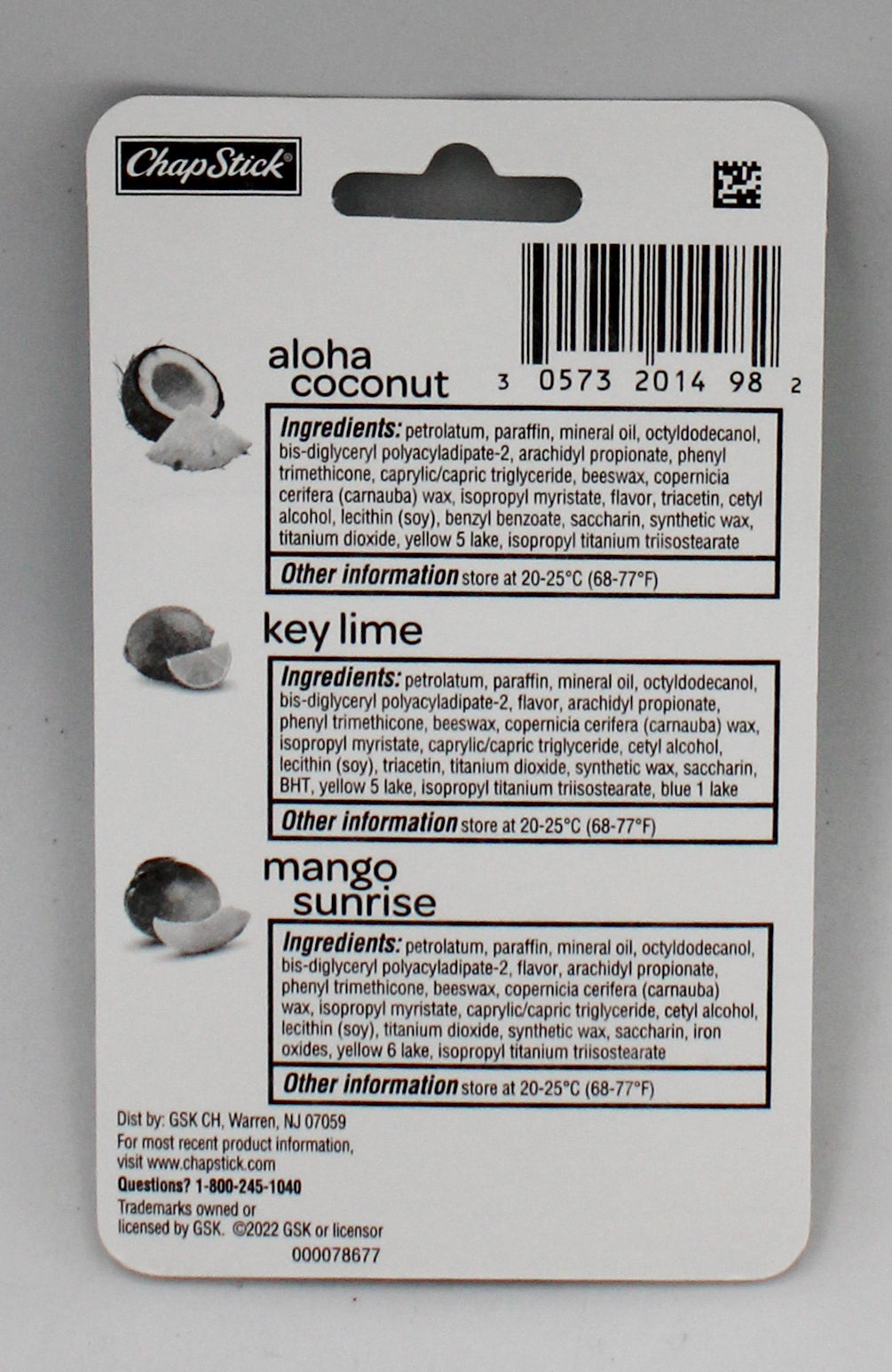 CHAPSTICK TROPICAL PARADISE 3CT .45OZ 2/2028