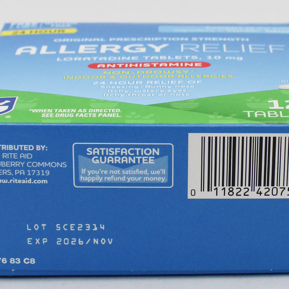 RITE AID ALLERGY RELIEF ANTIHISTAMINE TABLETS 120ct EXP 11/30/2026 COMPARES TO Claritin