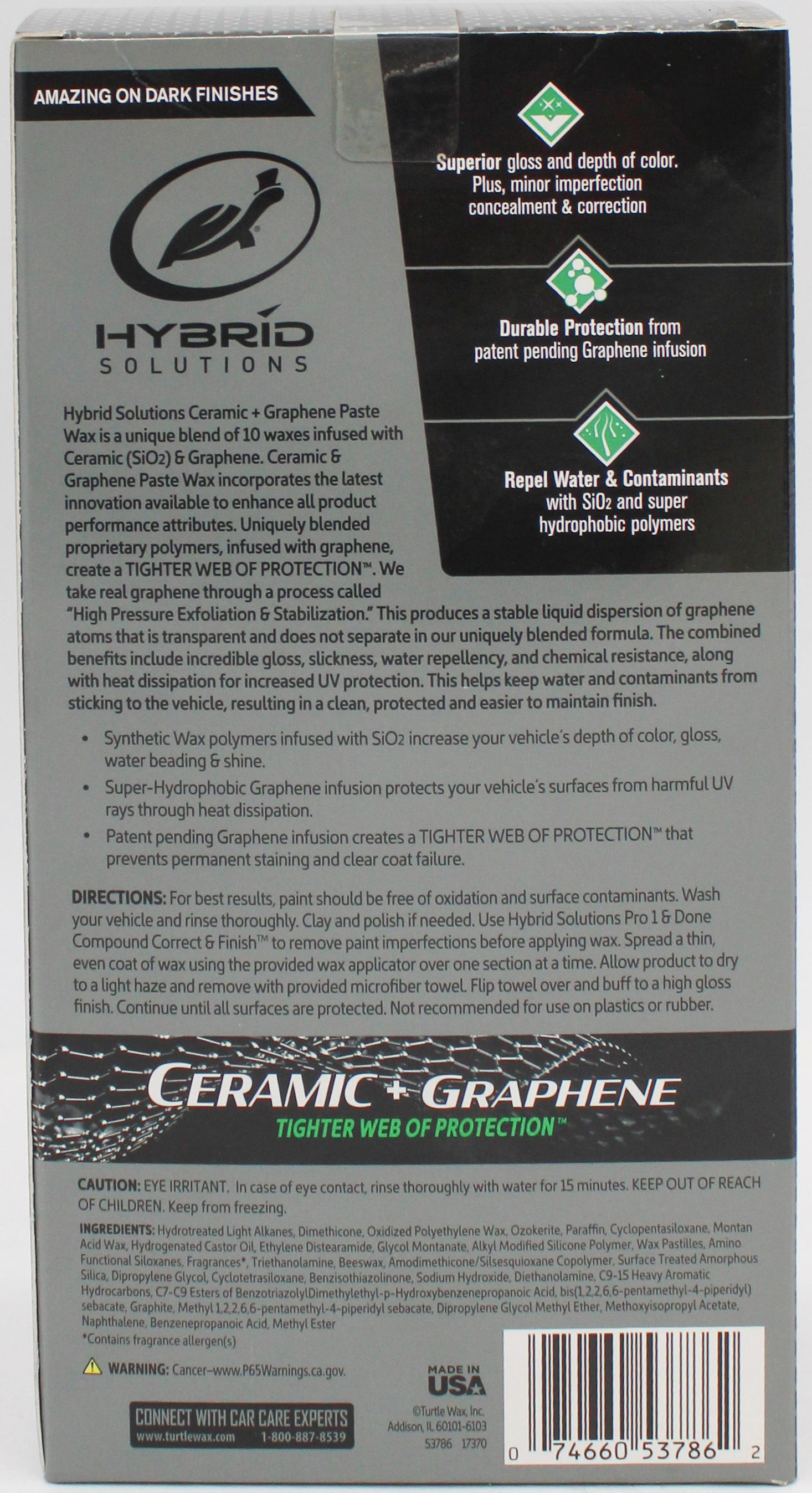 SP TURTLE WAX HYBRID SOLUTIONS CERAMIC+GRAPHENE PASTE WAX KIT