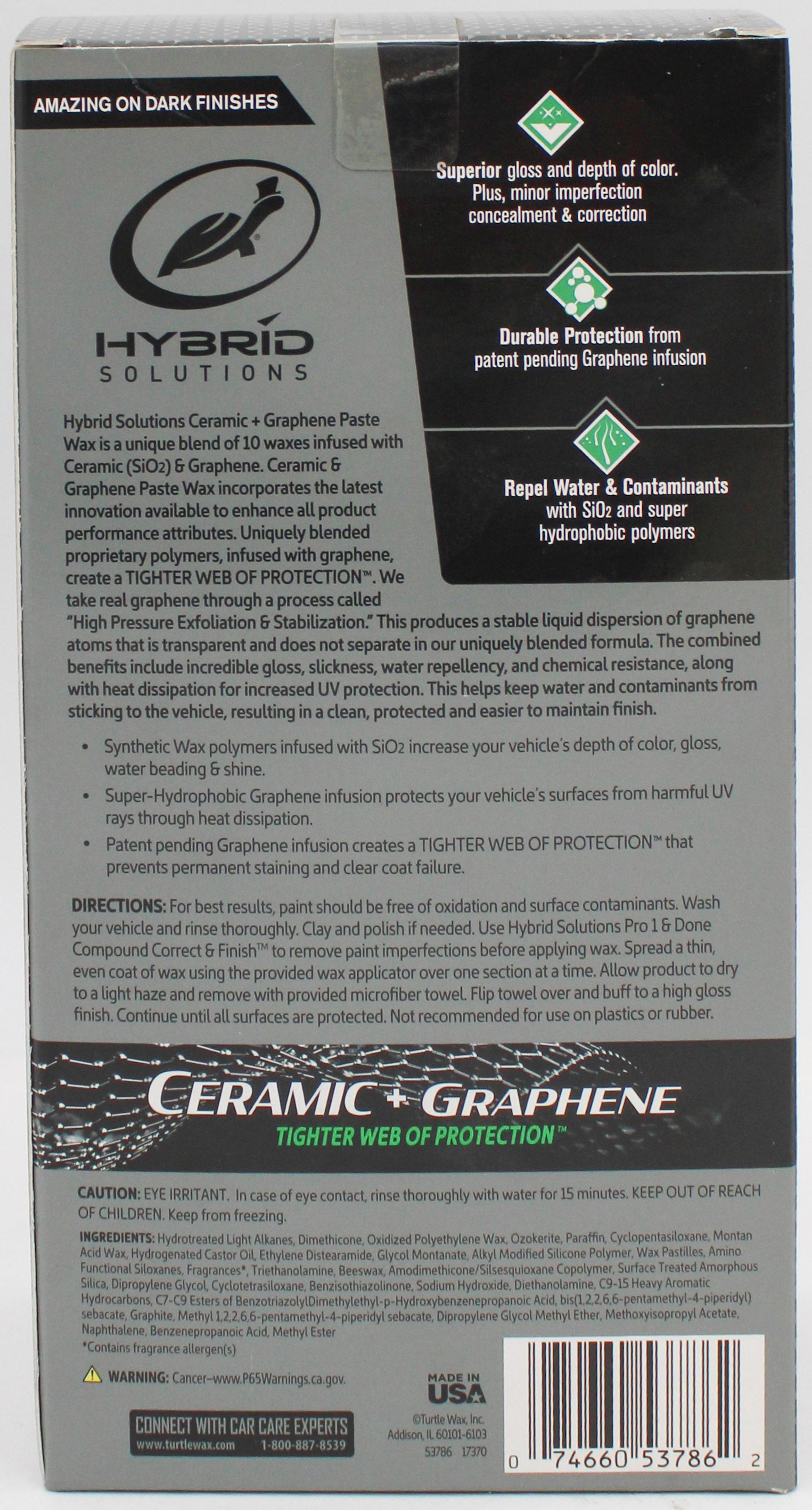 SP TURTLE WAX HYBRID SOLUTIONS CERAMIC+GRAPHENE PASTE WAX KIT