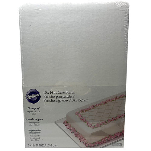 WILTON CAKE BOARD 10x14"/5CT-WHITE.