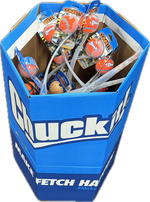 CHUCK IT DOG TOY DUMP DISPLAY 36pc