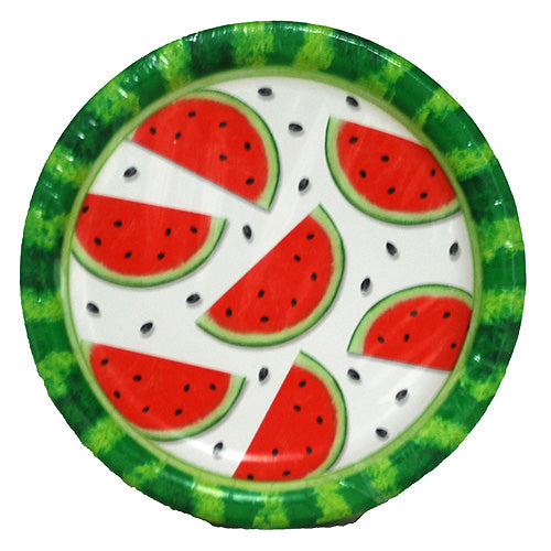 PAPER PLATE 6.87"/12CT 22PC DSPLY-WATERMELON