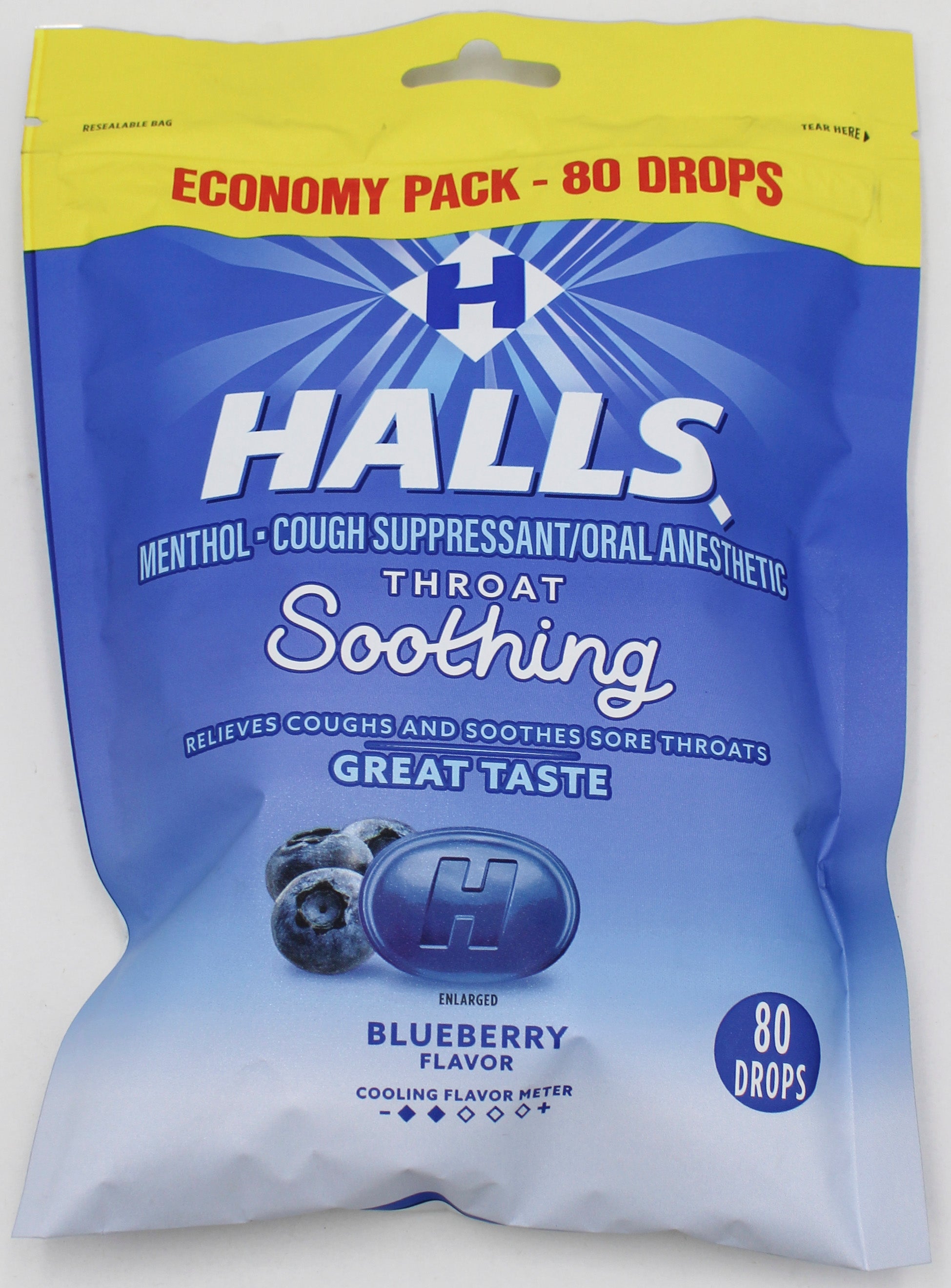 HALLS 80 PC BLUEBERRY BAG EXP 2/22/27