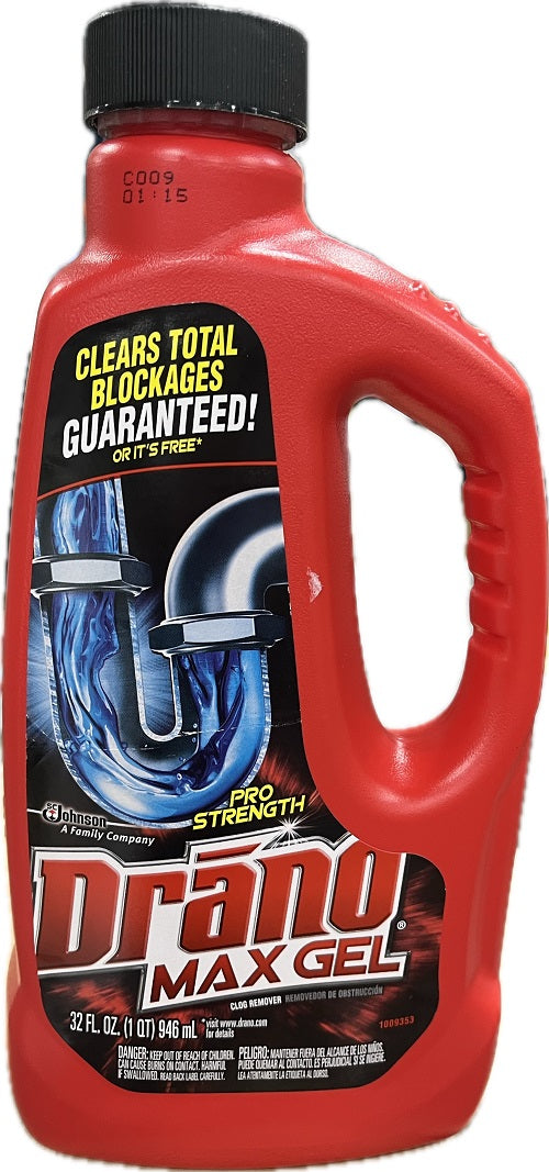 SP DRANO MAX GEL CLOG REMOVER 32oz