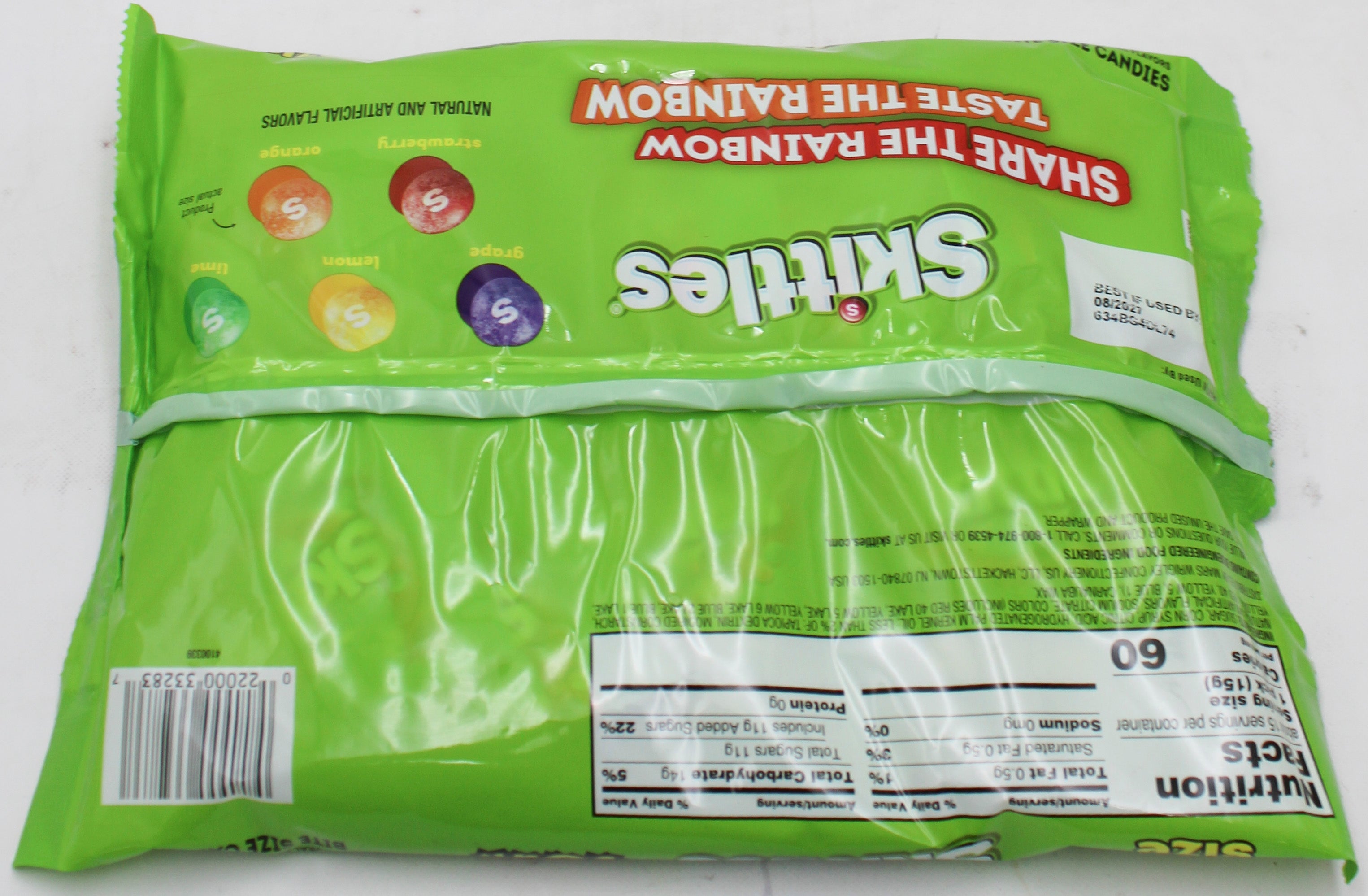 SKITTLES SOUR HALLOWEEN FUN SIZE CANDY 8.04oz BB 8/27