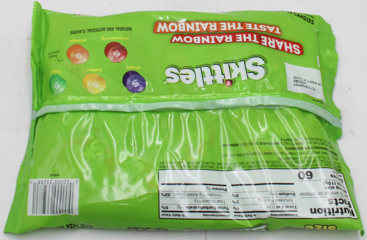 SKITTLES SOUR HALLOWEEN FUN SIZE CANDY 8.04oz BB 8/27