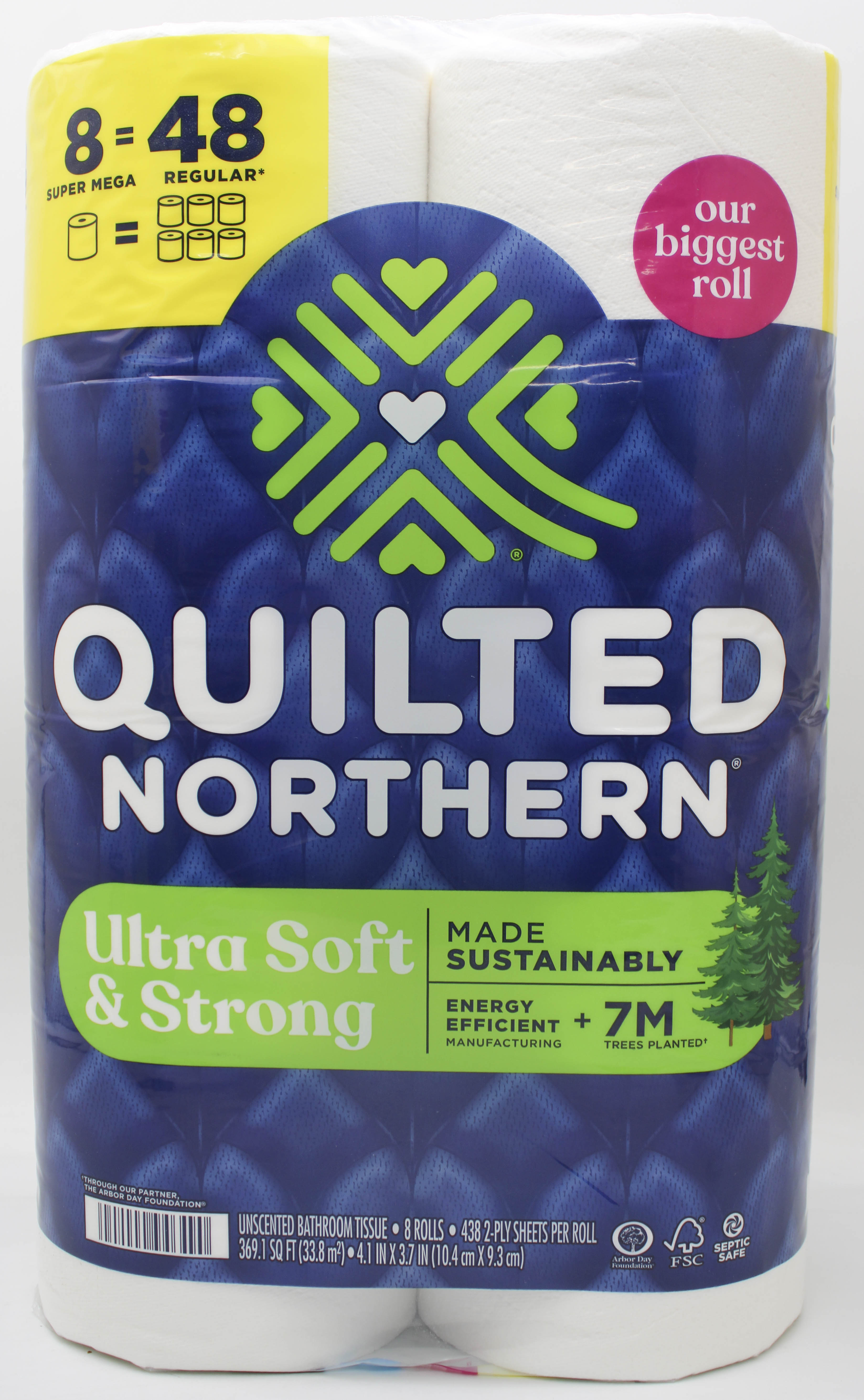 24 SUPER MEGA ROLL ULTRA SOFT AND STRONG QUILTED NORTHERN TOILET PAPER