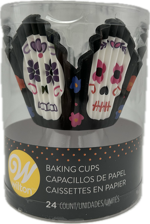 HALLOWEEN BAKING CUP PETAL DAY OF THE DEAD STANDARD 24 CT NI