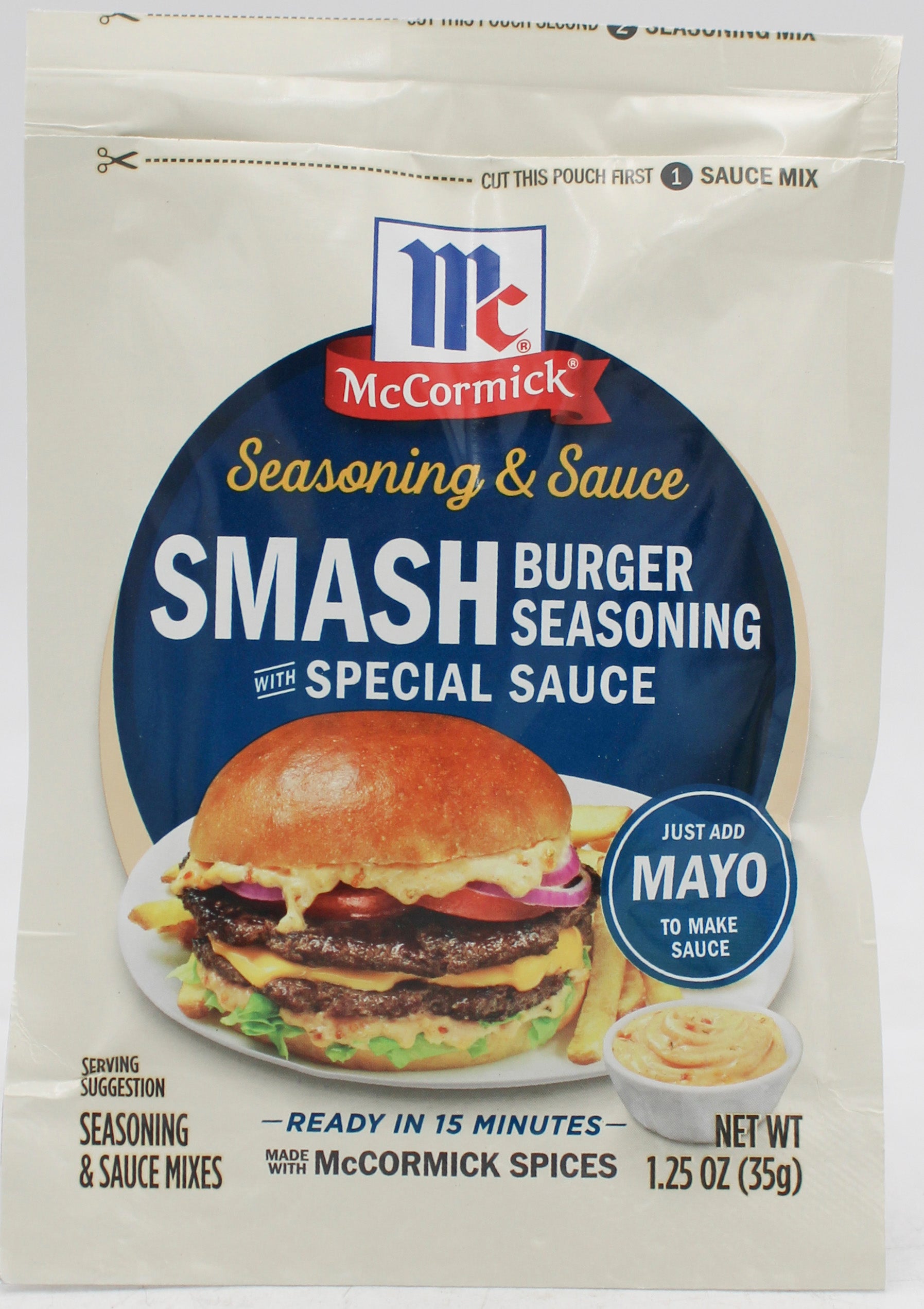 MCCORMICK SEASONING & SAUCE SMASH BURGER SEASONING WITH SPECIAL SAUCE 1.25 Oz Best By 11/23/26