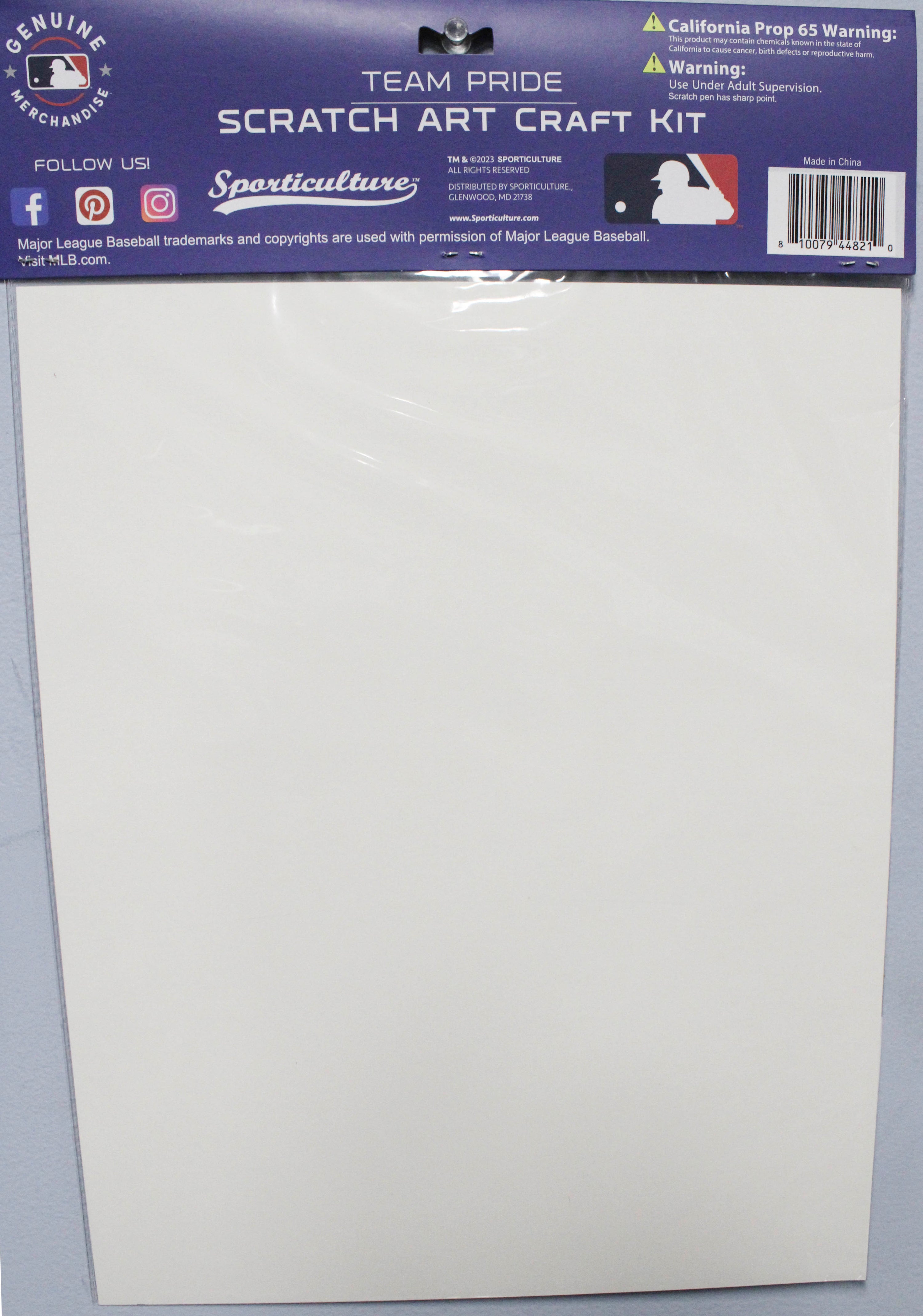 OFFICIALLY LICENSED MILWAUKEE BREWERS SCRATCH ART CRAFT KIT