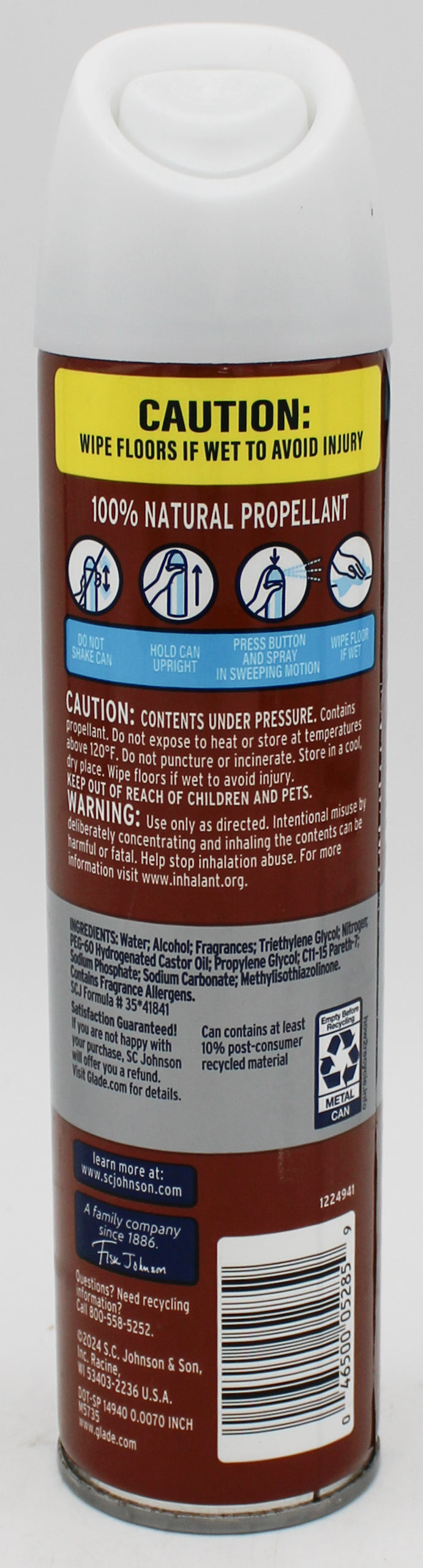 SP GLADE AIR FRESHENER ODOR FIGHTING SOFT MIST 8oz CASHMERE WOODS