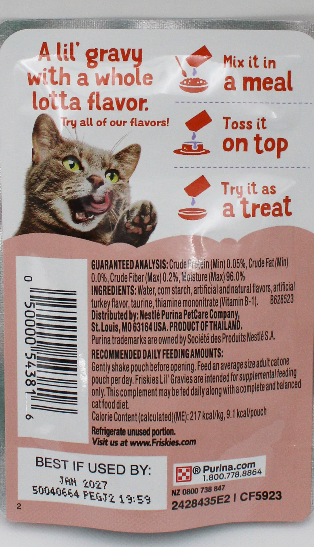 PURINA FRISKIES LIL' GRAVIES ROASTED TURKEY 1.55oz. BB 1/31/27 NI
