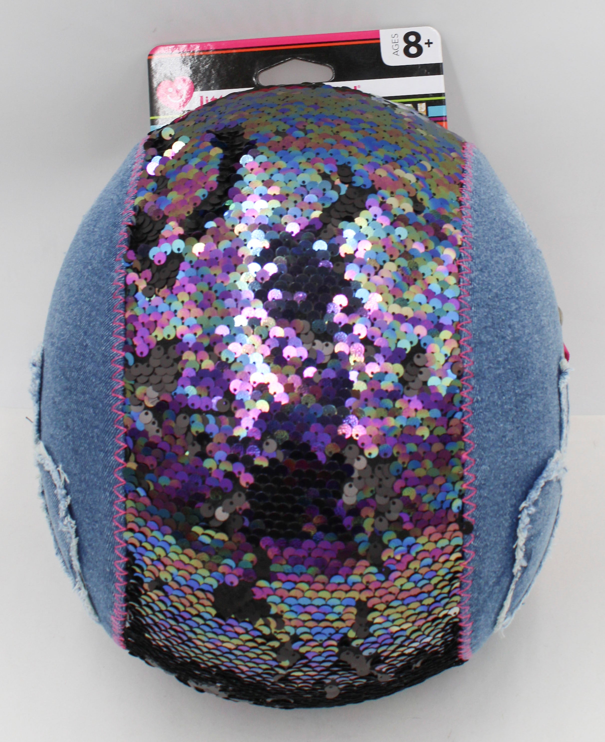 LITTLE MISS MATCHED DENIM & SEQUIN HELMET 8+