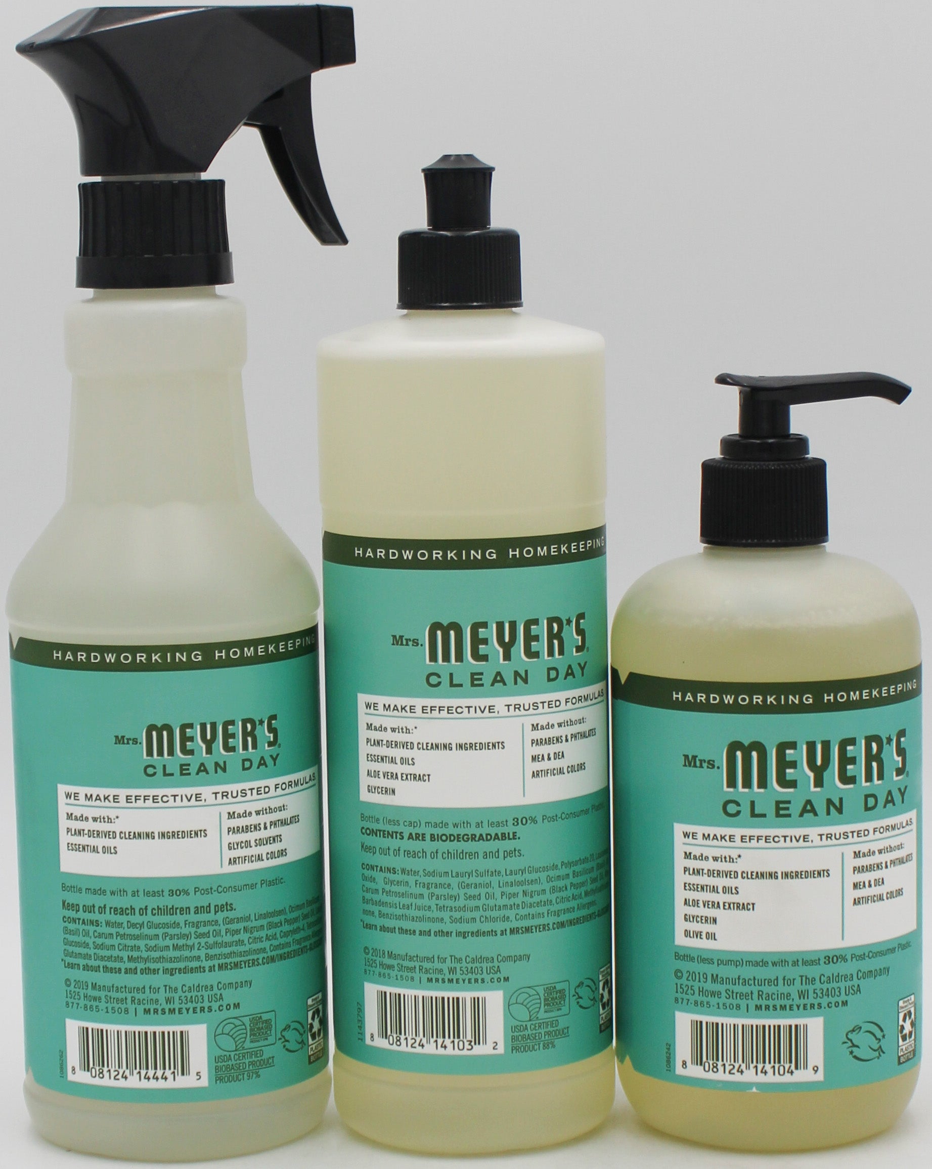 MRS MEYERS KITCHEN SET BASIL DISH SOAP/HAND SOAP/MULTI SURFACE CLEANER US