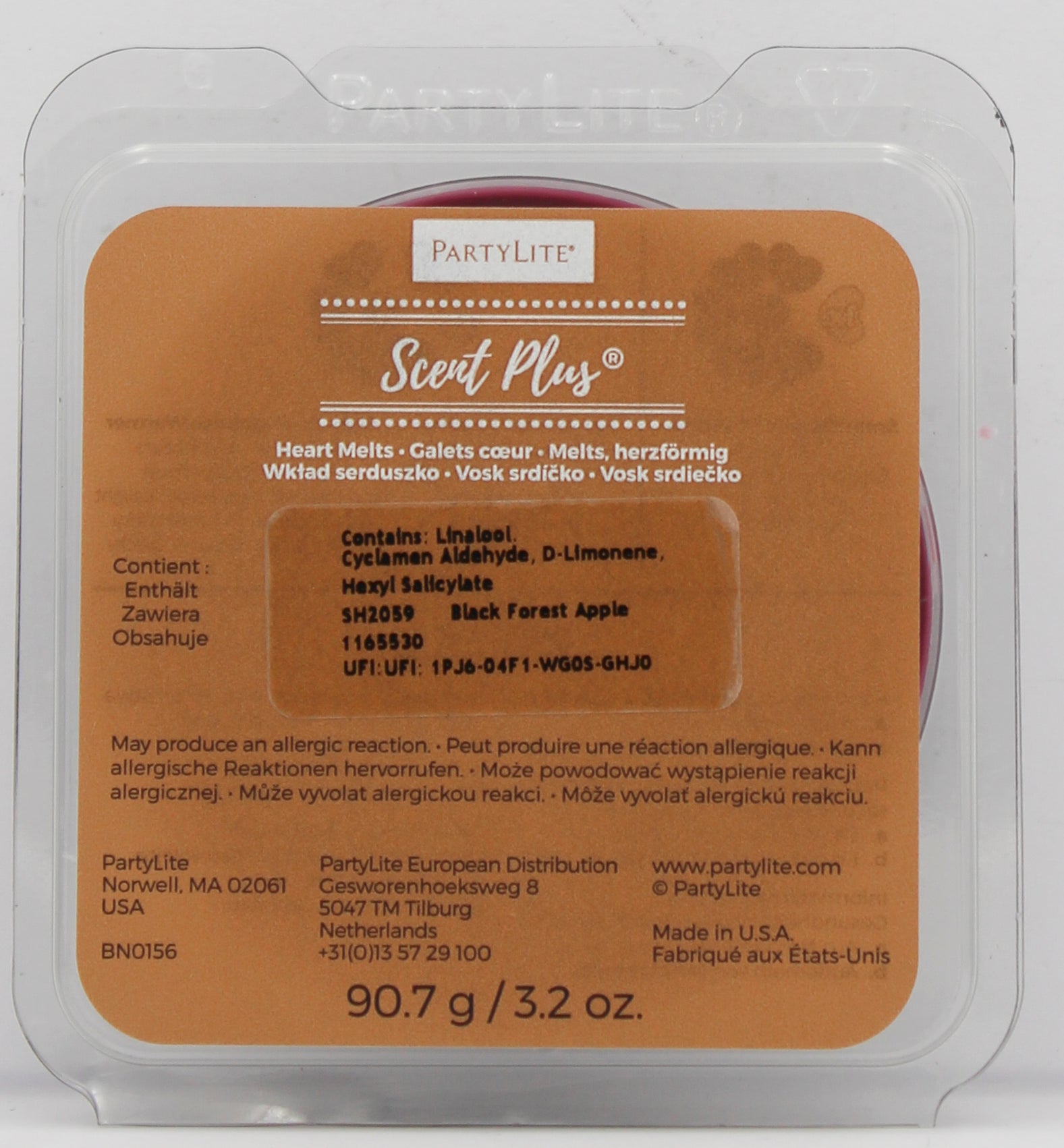 PARTYLITE BLACK FOREST FRUIT SCENT PLUS HEART MELTS 3.2oz