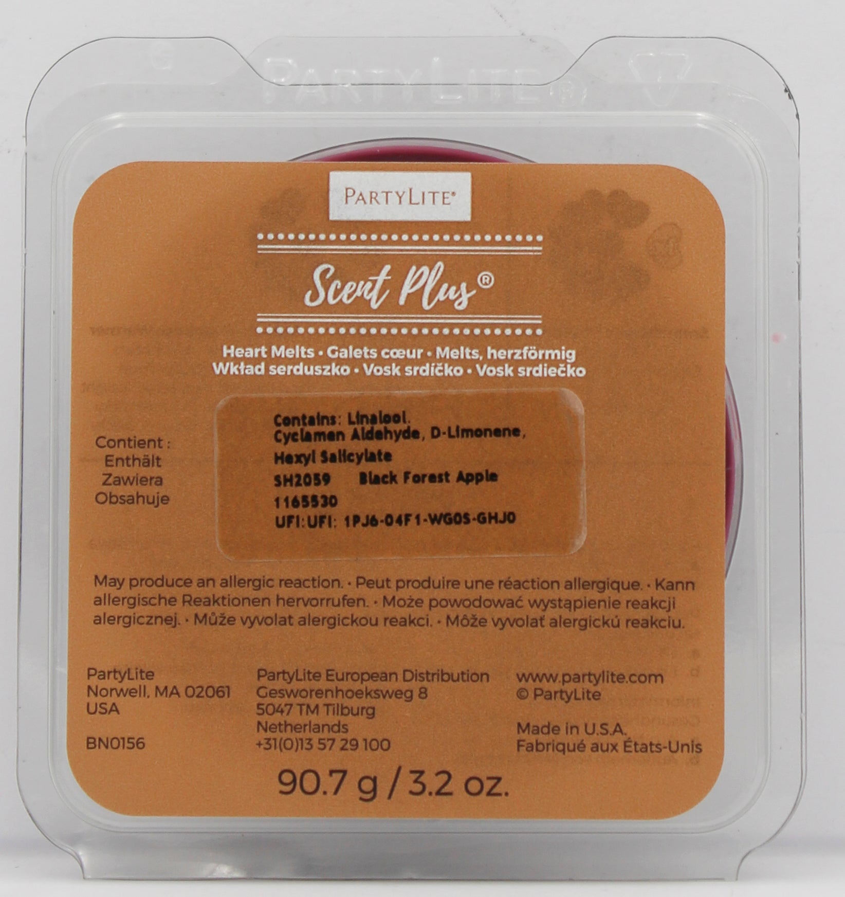 PARTYLITE BLACK FOREST FRUIT SCENT PLUS HEART MELTS 3.2oz