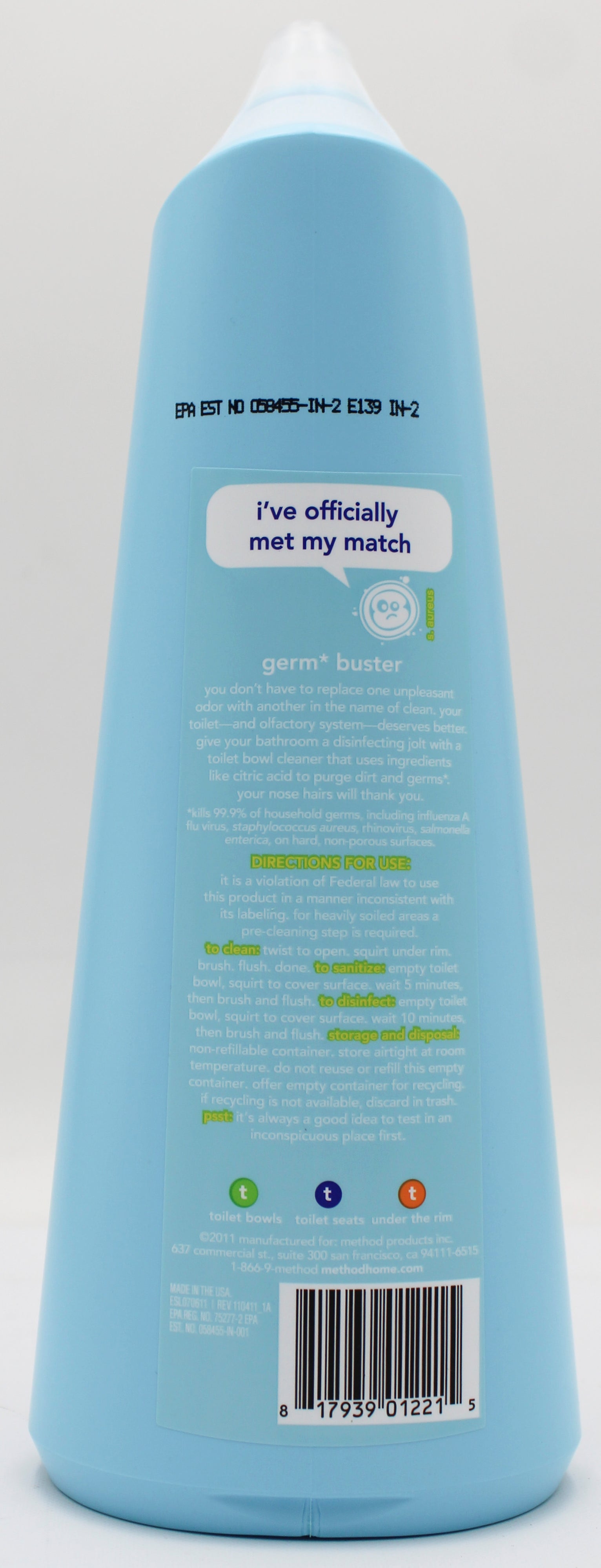 METHOD TOILET CLEANER ANTIBAC SPEARMINT 24oz US