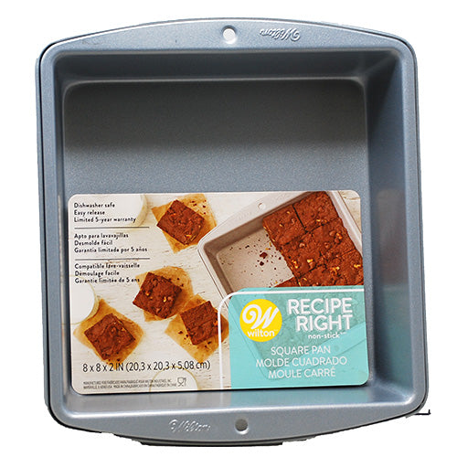 WILTON SQ.CAKE PAN 8x8x2"/2PK-RECIPE RIGHT