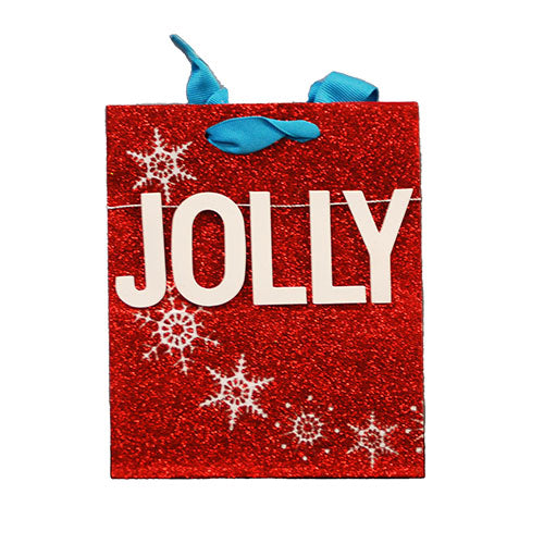 HALLMARK HOLLY JOLLY SMALL GIFT BAG PP$3.49 NI