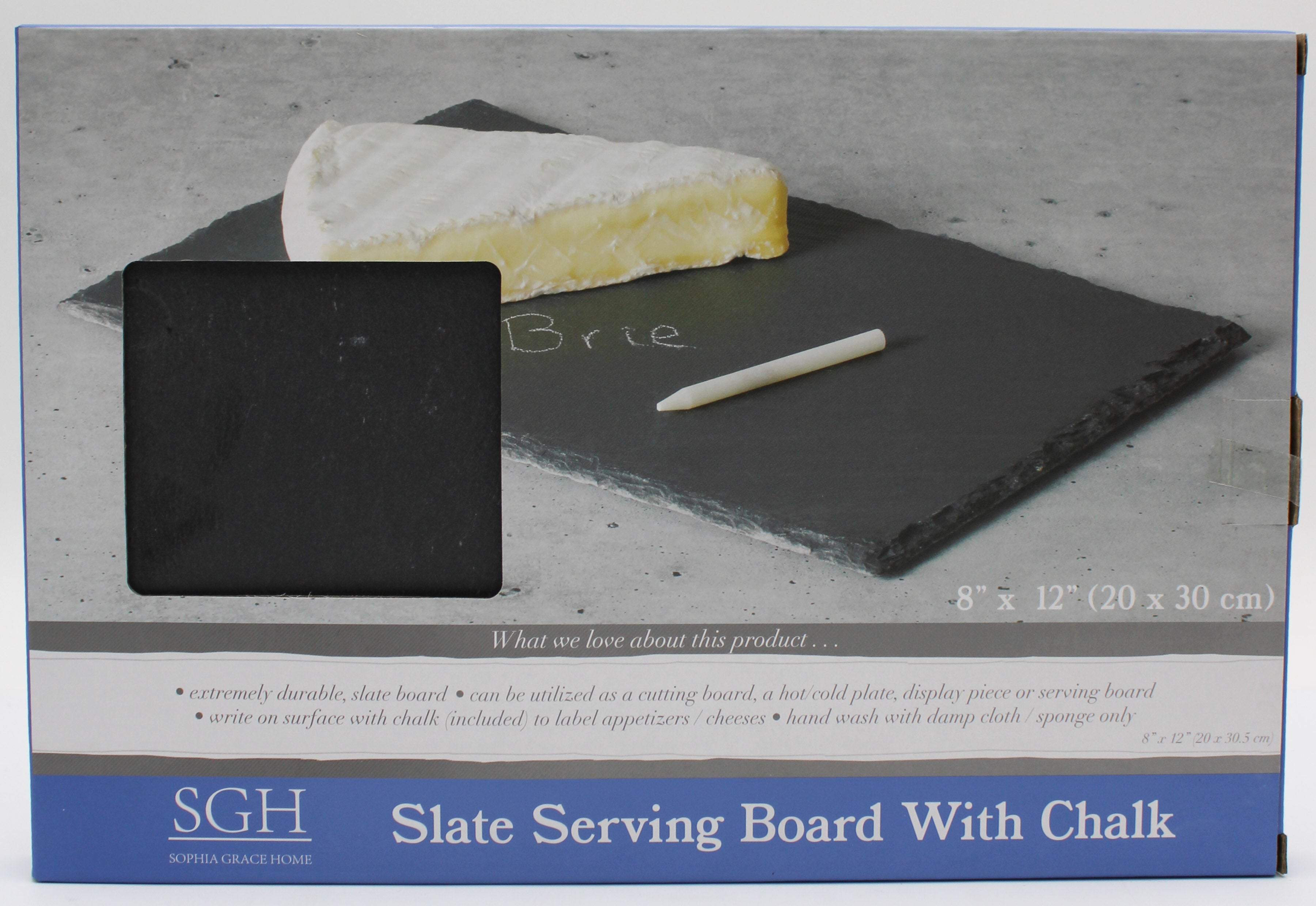 SLATE CUTTING BOARD DARK GRAY 8x12