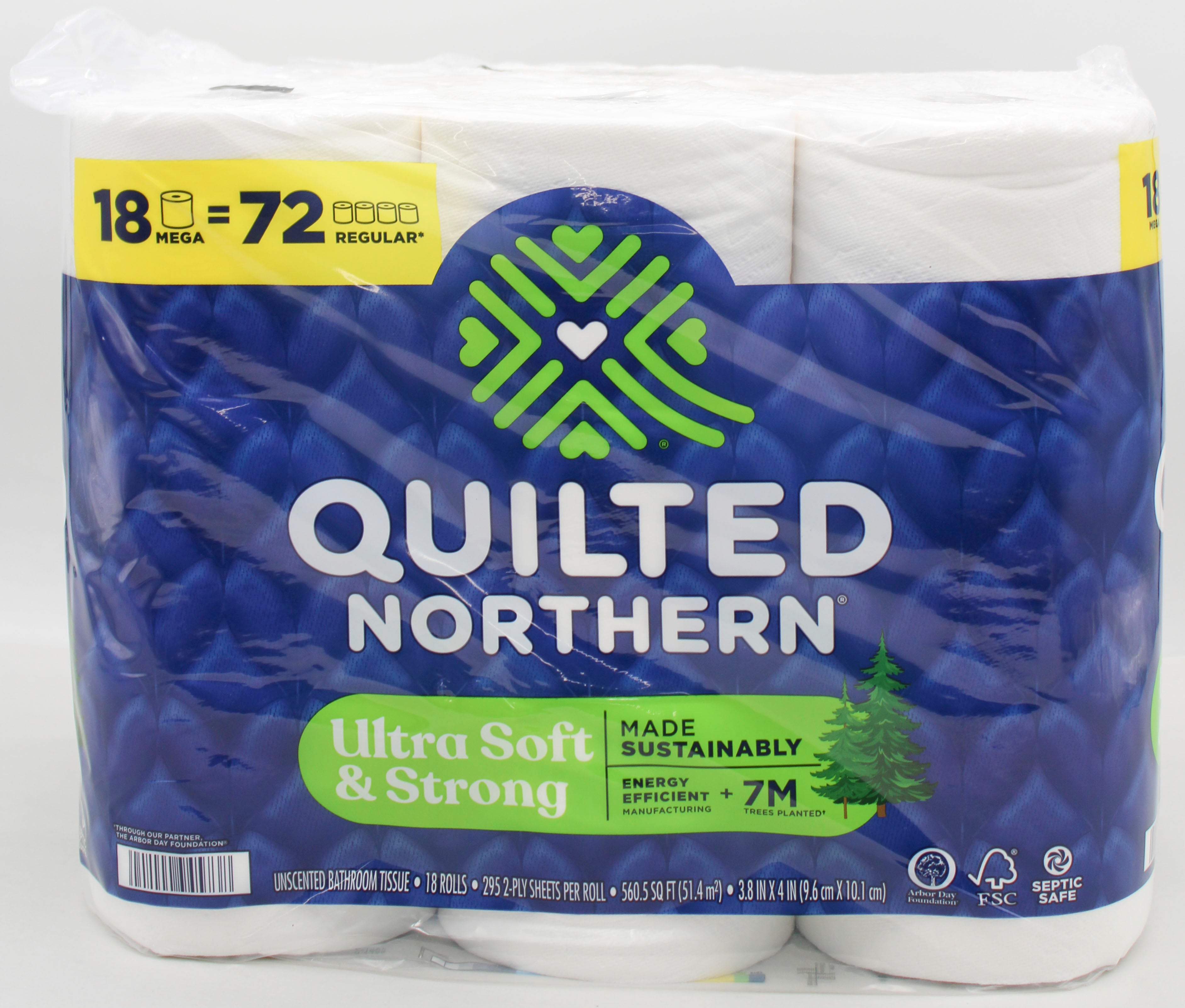 18 MEGA ROLLS QUILTED NORTHERN ULTRA SOFT & STRONG TOILET PAPER NI