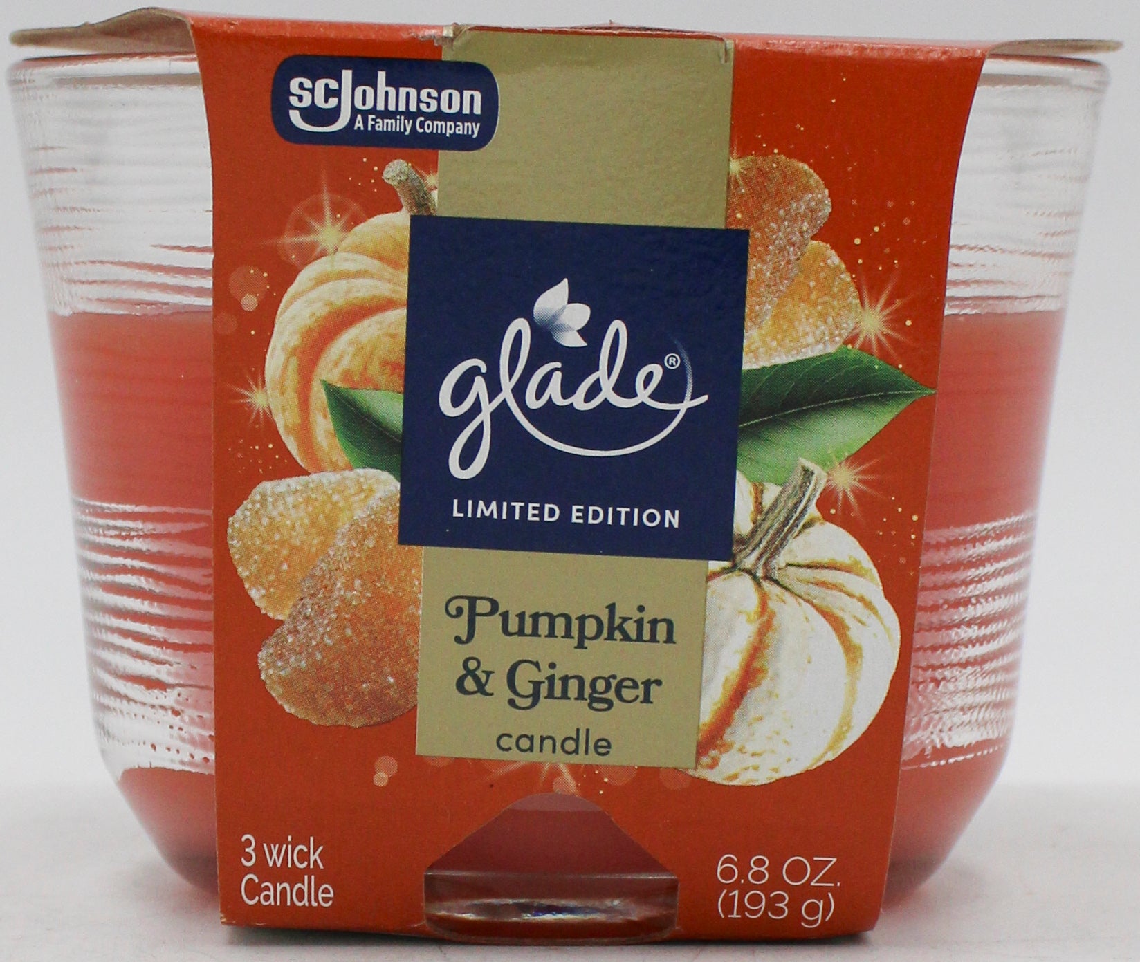 SP GLADE 3-WICK CANDLE PUMPKIN & GINGER 6.8oz US