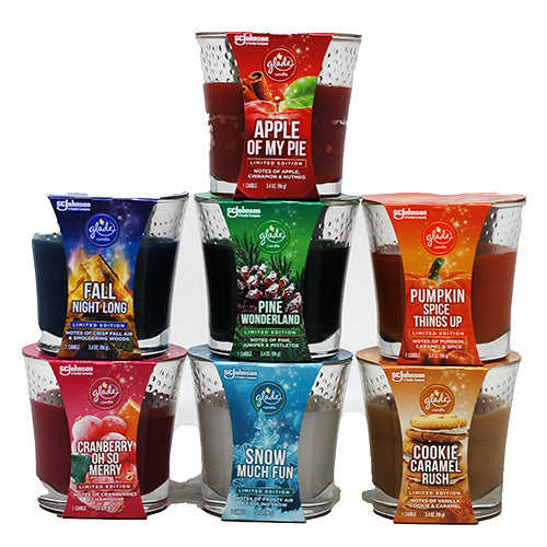 GLADE CANDLE 3.4oz/48PC HOLIDAY DSPLY