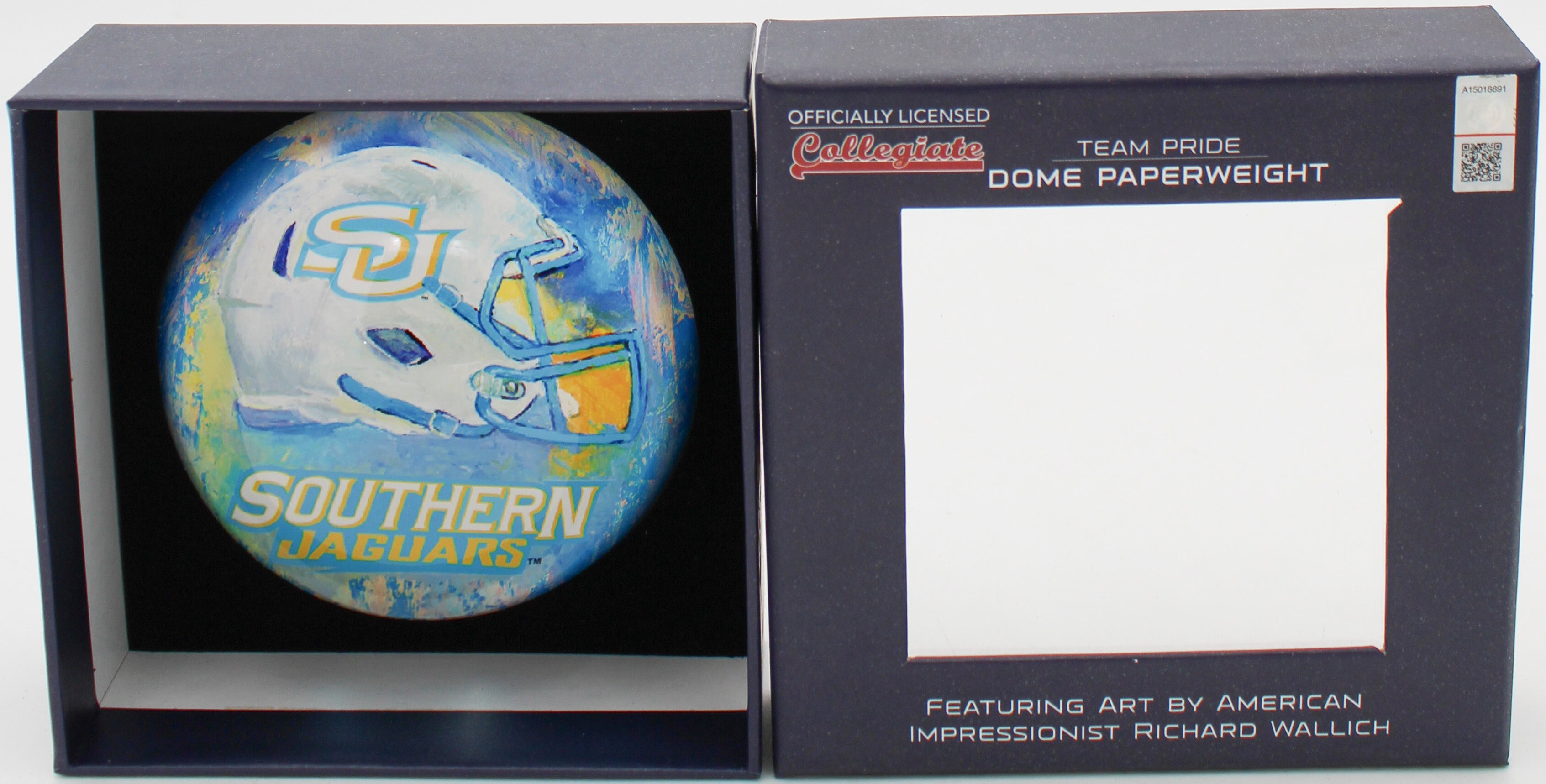 SOUTHERN JAGUARS GLASS DOME PAPERWEIGHT 4"