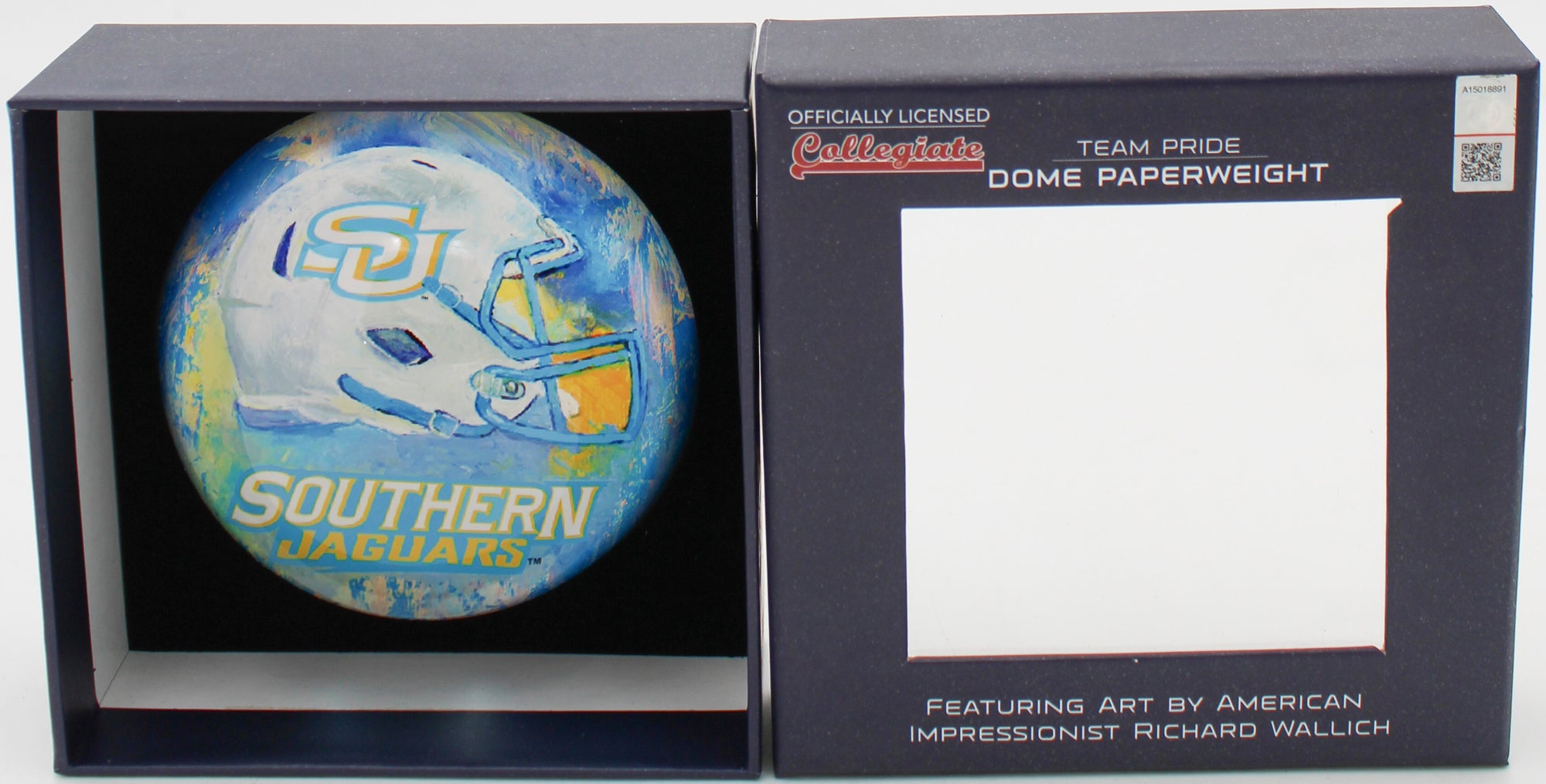 OFFICIALLY LICENCED SOUTHERN JAGUARS GLASS DOME PAPERWEIGHT 4"