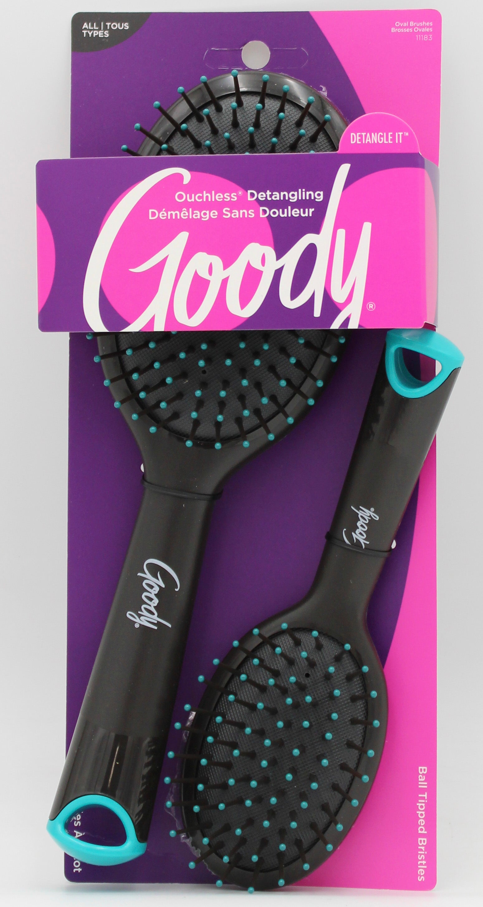 GOODY SMART CLASSICS BRUSH OVAL PURSE 2ct NI