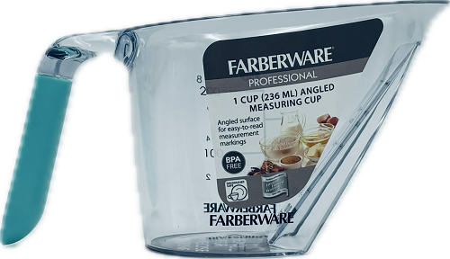 FARBERWARE  1 CUP ANGLED MEASURING CUP AQUA NI