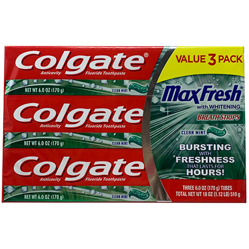 COLG T/PSTE 6oz/3PK(4/22)CLN MNT-NI