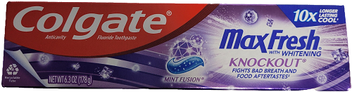 COLGATE MAX FRESH TOOTHPASTE 6.3oz KNOCKOUT MINT FUSION EXP 12/31/24 NI